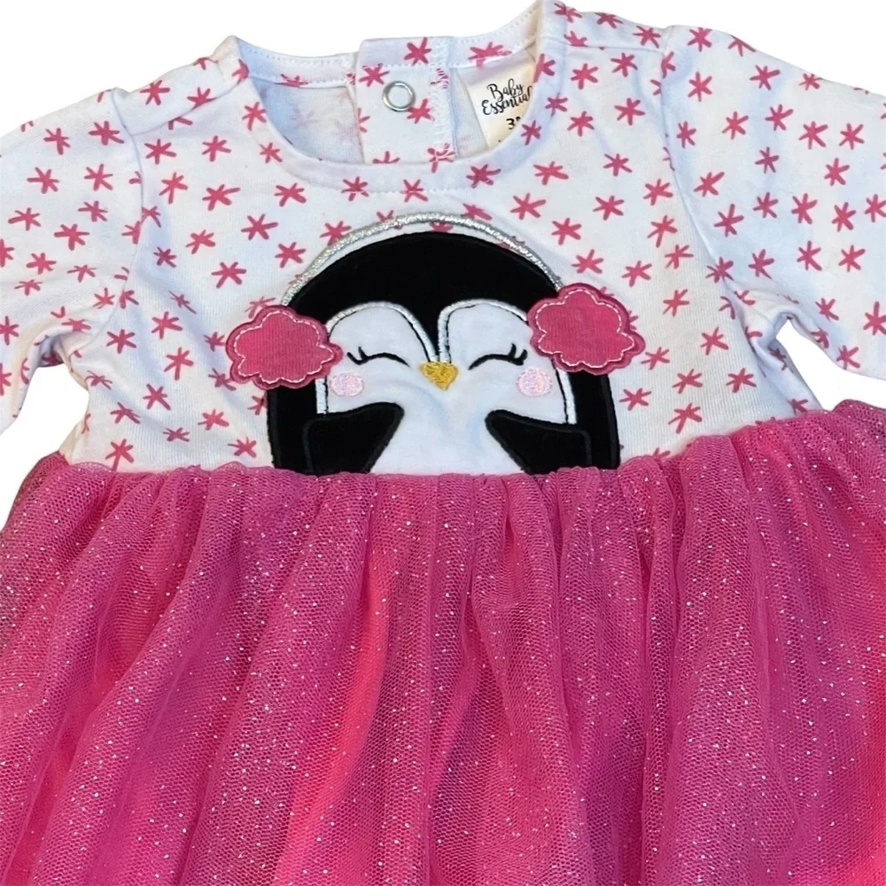 Baby Essentials 3M Leopard and Penguin Tutu Outfit Set